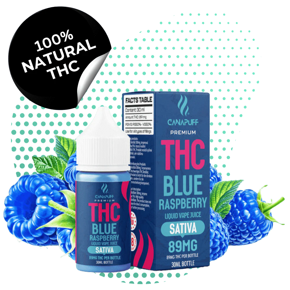 THC Liquid 89mg - Blue Raspberry - 30ml