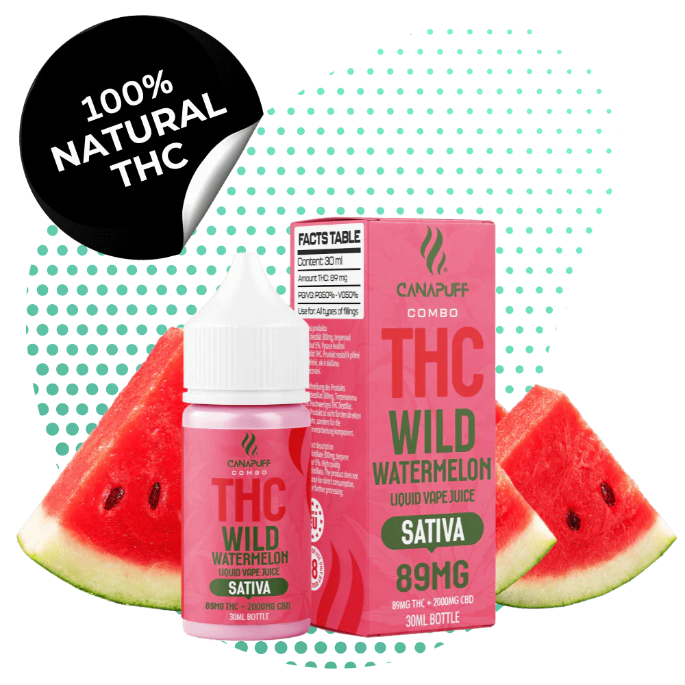 THC Liquid 89mg THC/2000mg CBD - Wild Watermelon - 30ml