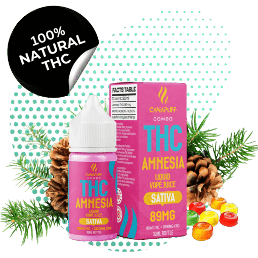 THC Liquid 89mg THC/2000mg CBG - Amnesia - 30ml